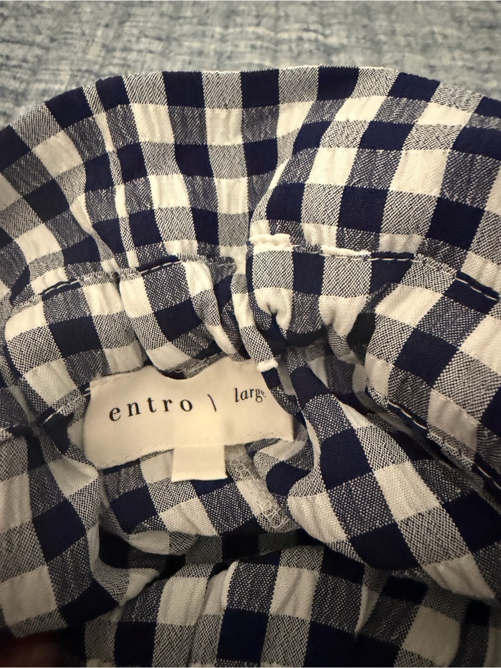 entro Navy and White Gingham Shorts Set - Picture 4 of 5